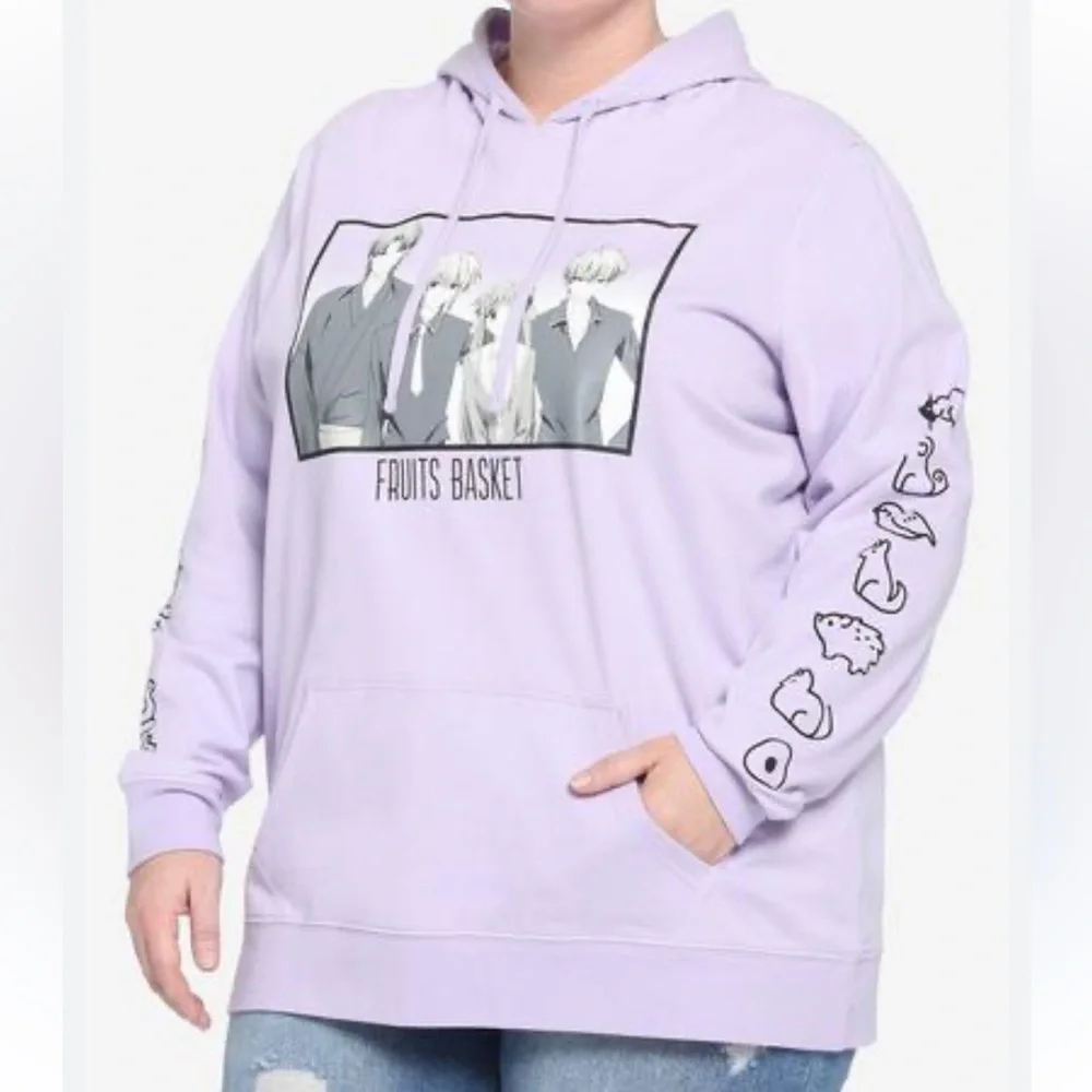 Hot Topic Lavender Fruits Basket Graphic Hoodie